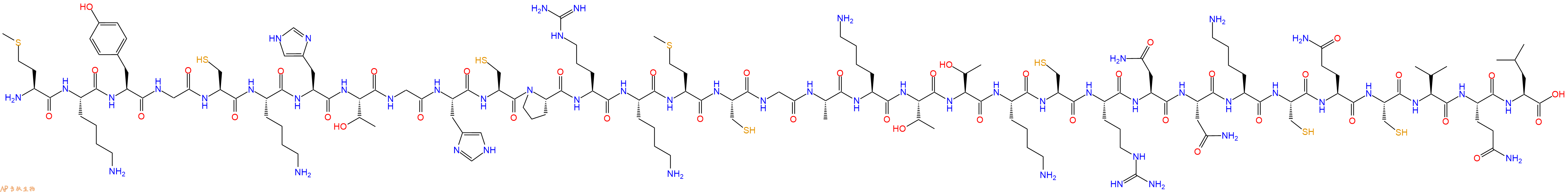 专肽生物产品H2N-Met-Lys-Tyr-Gly-Cys-Lys-His-Thr-Gly-His-Cys-Pr