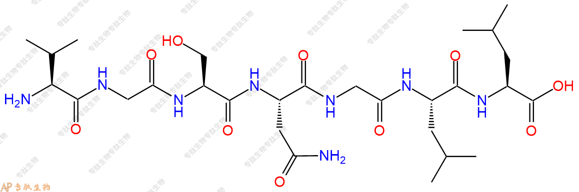 专肽生物产品H2N-Val-Gly-Ser-Asn-Gly-Leu-Leu-COOH