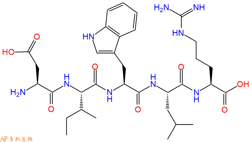 专肽生物产品H2N-Asp-Ile-Trp-Leu-Arg-COOH