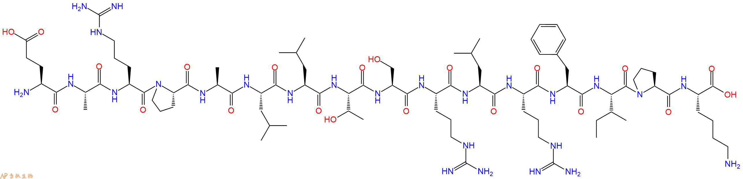 专肽生物产品H2N-Glu-Ala-Arg-Pro-Ala-Leu-Leu-Thr-Ser-Arg-Leu-Ar
