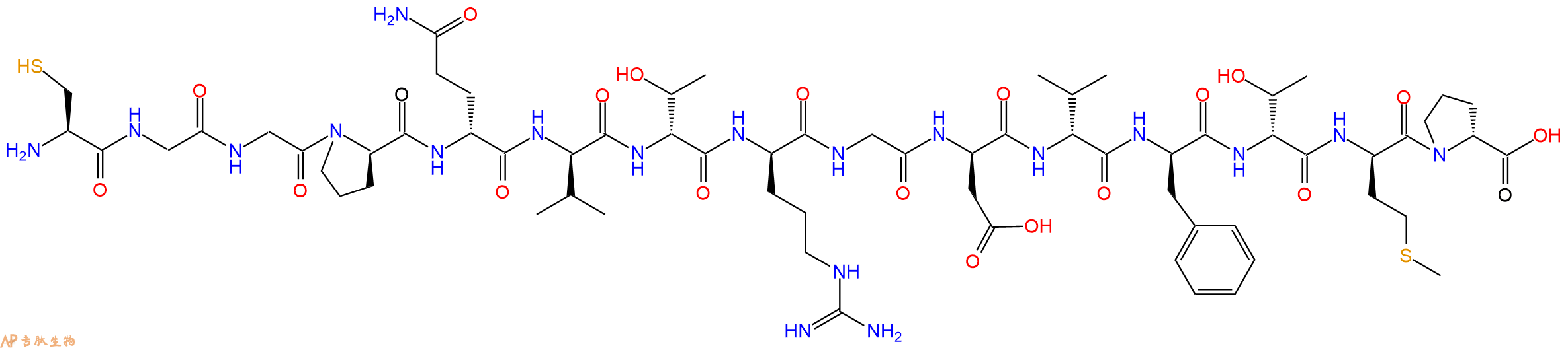 专肽生物产品H2N-Cys-Gly-Gly-DPro-DGln-DVal-DThr-DArg-Gly-DAsp-