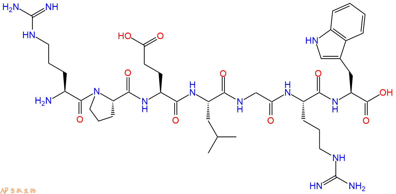 专肽生物产品H2N-Arg-Pro-Glu-Leu-Gly-Arg-Trp-COOH