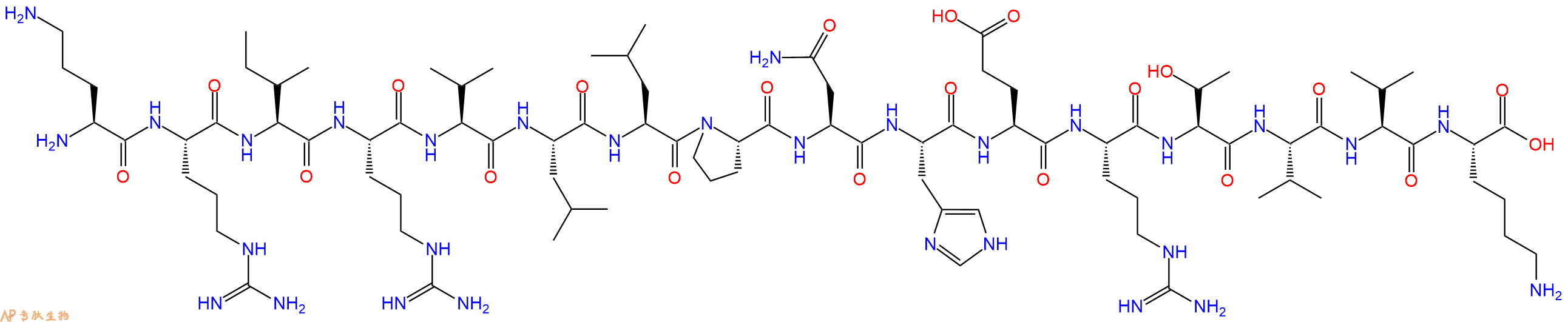 专肽生物产品H2N-Orn-Arg-Ile-Arg-Val-Leu-Leu-Pro-Asn-His-Glu-Ar