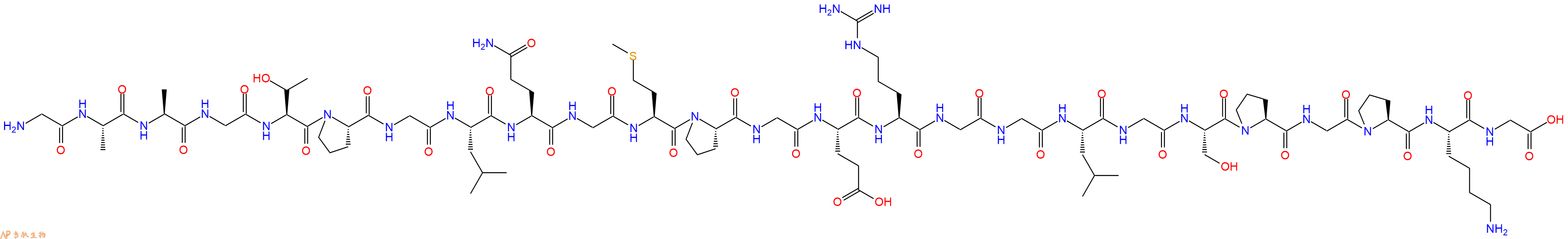 专肽生物产品H2N-Gly-Ala-Ala-Gly-Thr-Pro-Gly-Leu-Gln-Gly-Met-Pr