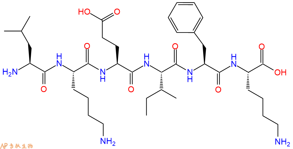 专肽生物产品H2N-Leu-Lys-Glu-Ile-Phe-Lys-COOH
