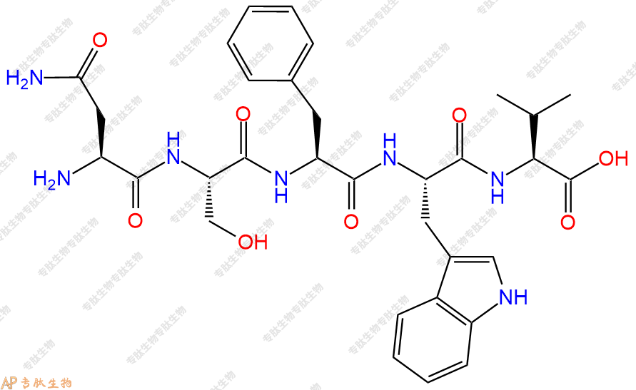 专肽生物产品H2N-Asn-Ser-Phe-Trp-Val-COOH