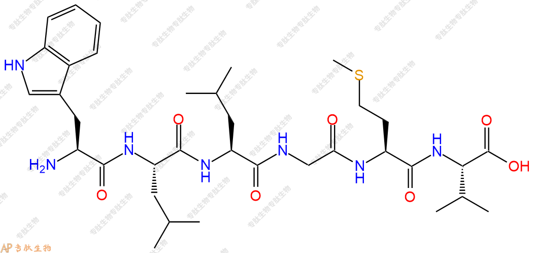 专肽生物产品H2N-Trp-Leu-Leu-Gly-Met-Val-COOH