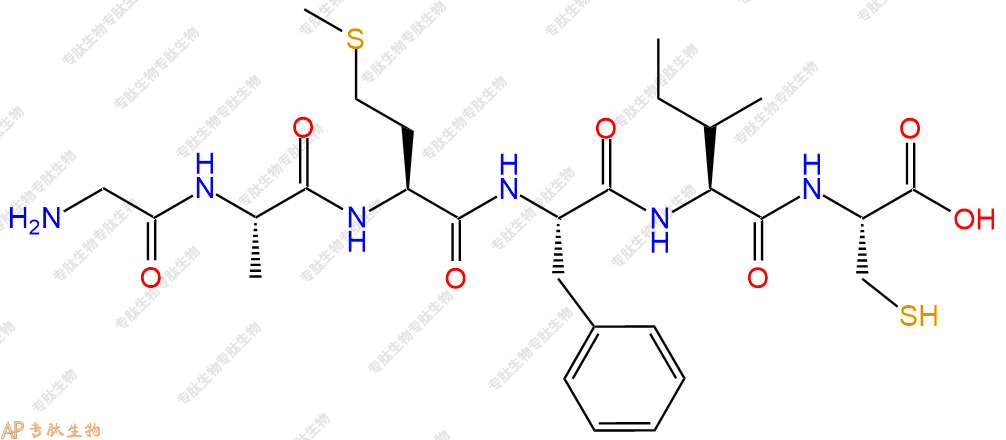 专肽生物产品H2N-Gly-Ala-Met-Phe-Ile-Cys-COOH