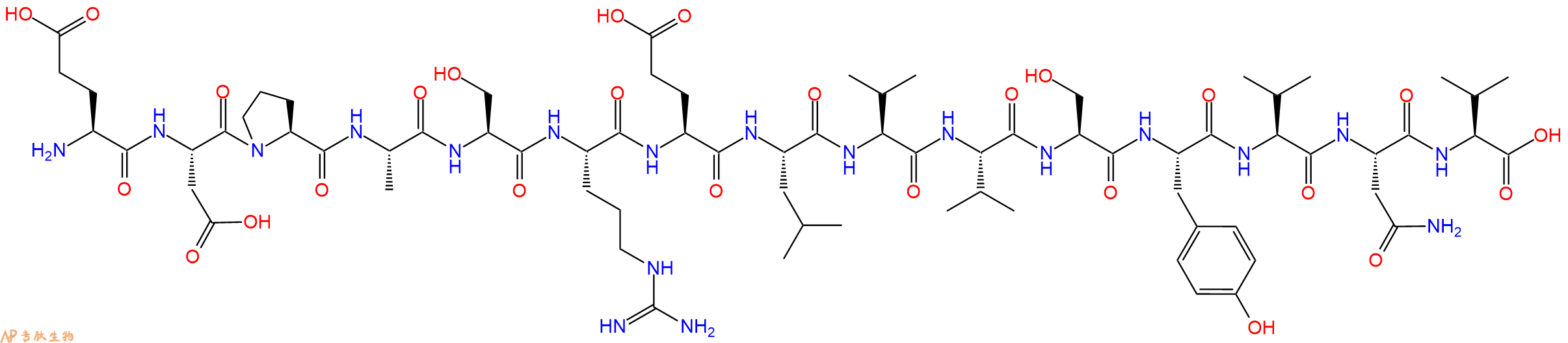 专肽生物产品H2N-Glu-Asp-Pro-Ala-Ser-Arg-Glu-Leu-Val-Val-Ser-Ty