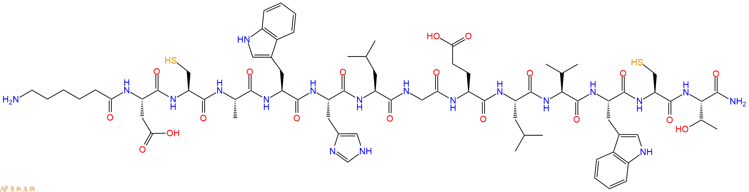 专肽生物产品H2N-Ahx-Asp-Cys-Ala-Trp-His-Leu-Gly-Glu-Leu-Val-Tr