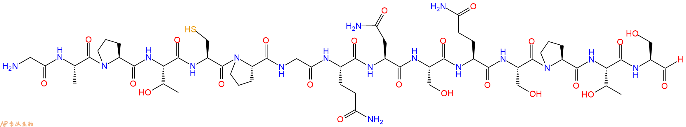 专肽生物产品H2N-Gly-Ala-Pro-Thr-Cys-Pro-Gly-Gln-Asn-Ser-Gln-Se