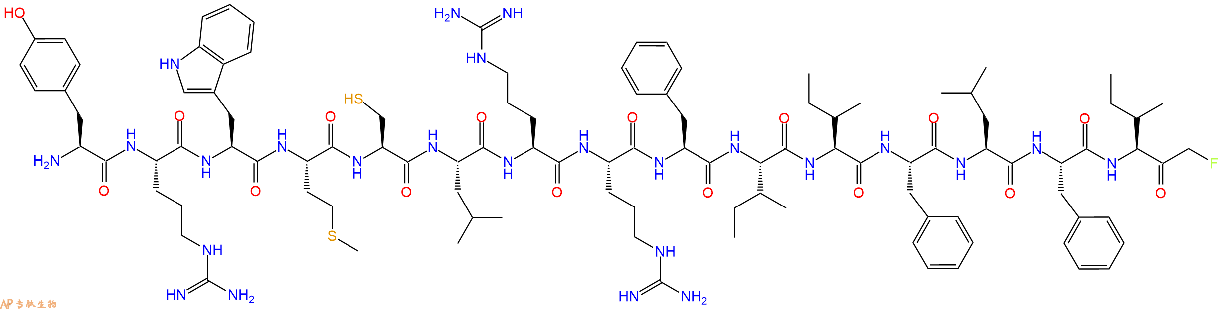 专肽生物产品H2N-Tyr-Arg-Trp-Met-Cys-Leu-Arg-Arg-Phe-Ile-Ile-Ph