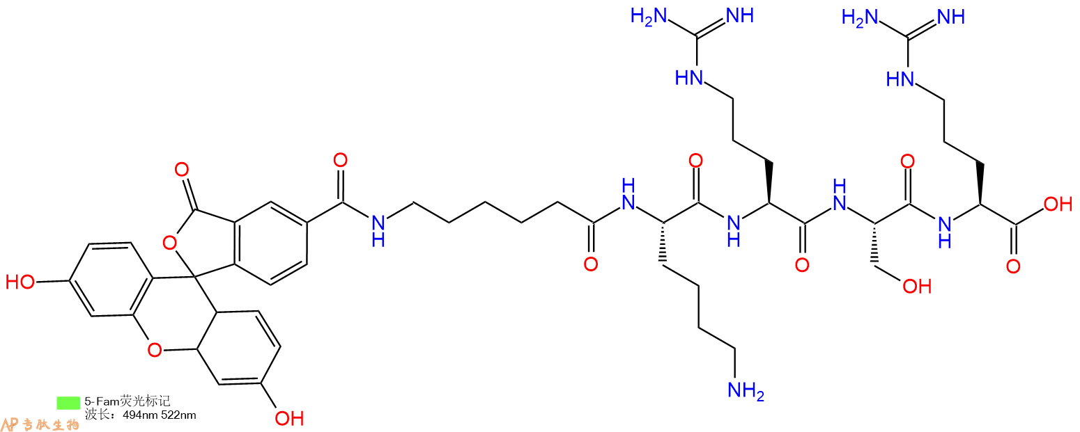 专肽生物产品5FAM-Ahx-Lys-Arg-Ser-Arg-COOH