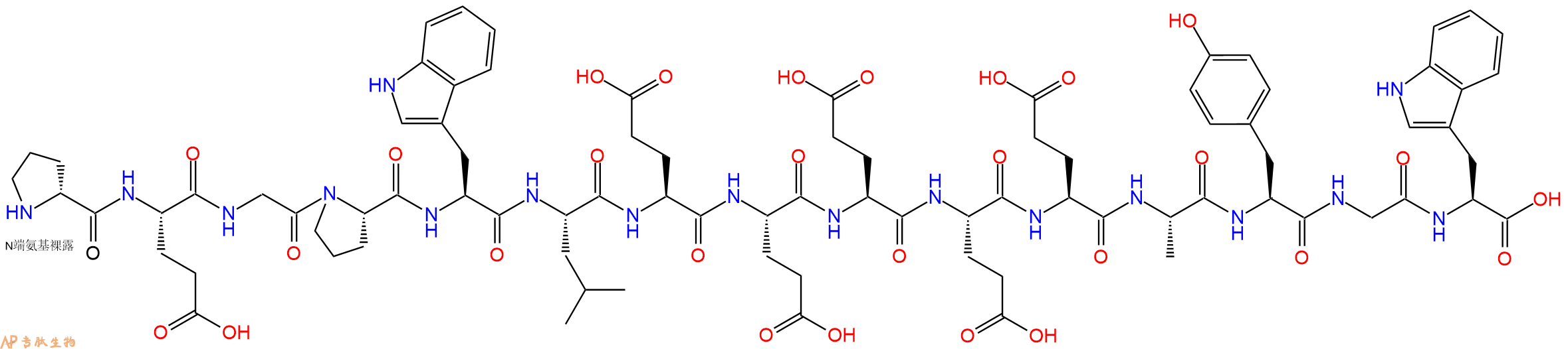 专肽生物产品H2N-DPro-Glu-Gly-Pro-Trp-Leu-Glu-Glu-Glu-Glu-Glu-A