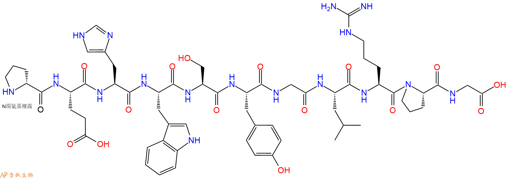 专肽生物产品H2N-DPro-Glu-His-Trp-Ser-Tyr-Gly-Leu-Arg-Pro-Gly-C