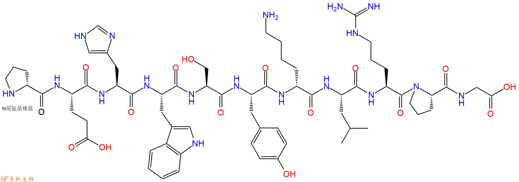 专肽生物产品H2N-DPro-Glu-His-Trp-Ser-Tyr-DLys-Leu-Arg-Pro-Gly-