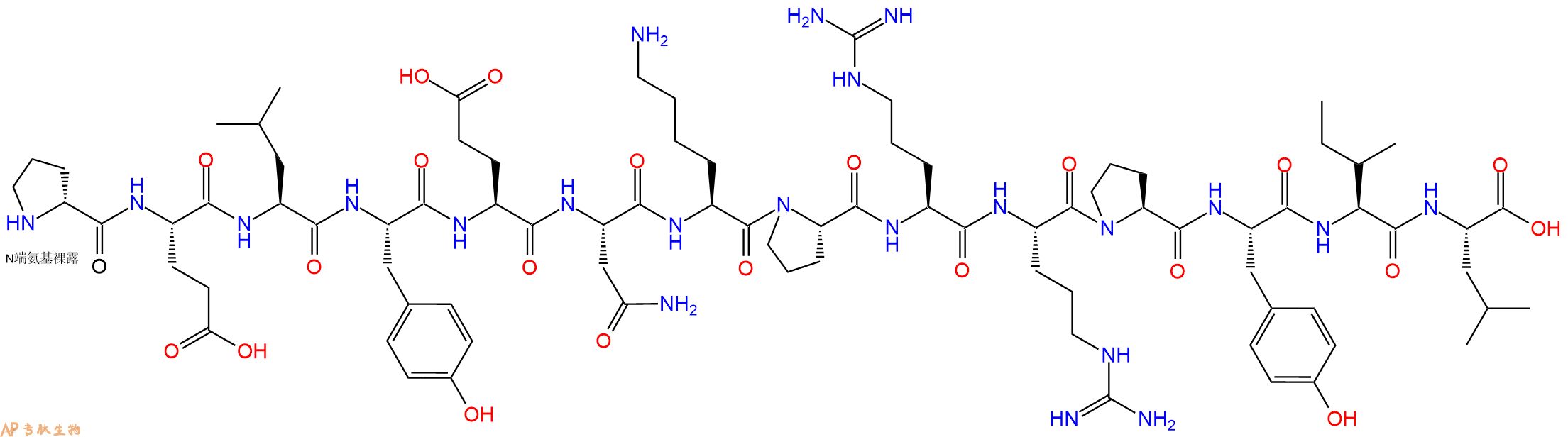 专肽生物产品H2N-DPro-Glu-Leu-Tyr-Glu-Asn-Lys-Pro-Arg-Arg-Pro-T
