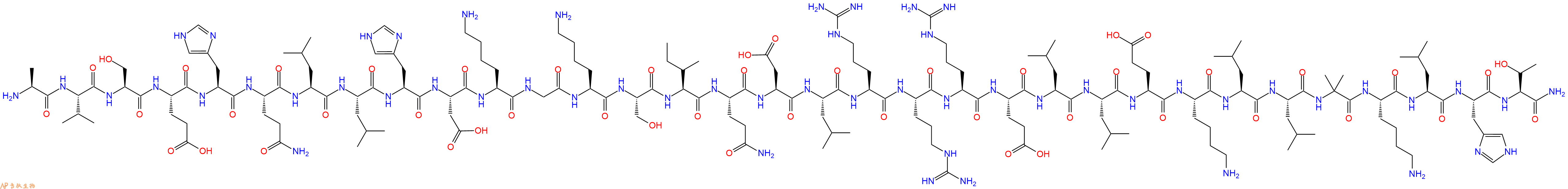 专肽生物产品H2N-Ala-Val-Ser-Glu-His-Gln-Leu-Leu-His-Asp-Lys-Gl