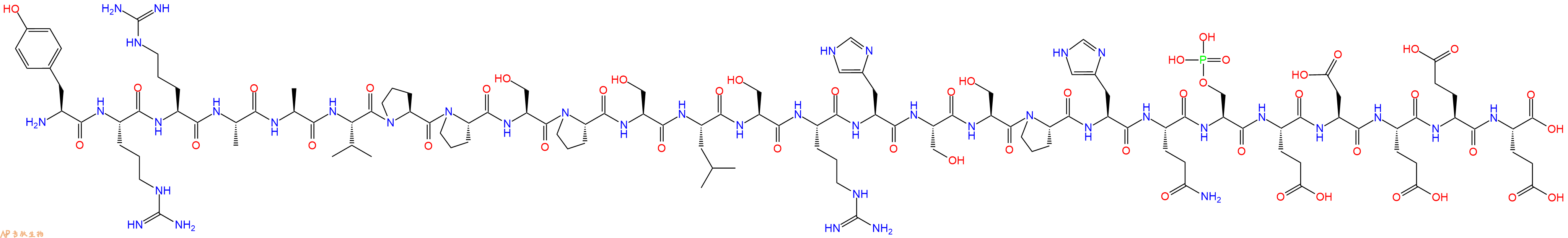 专肽生物产品H2N-Tyr-Arg-Arg-Ala-Ala-Val-Pro-Pro-Ser-Pro-Ser-Le