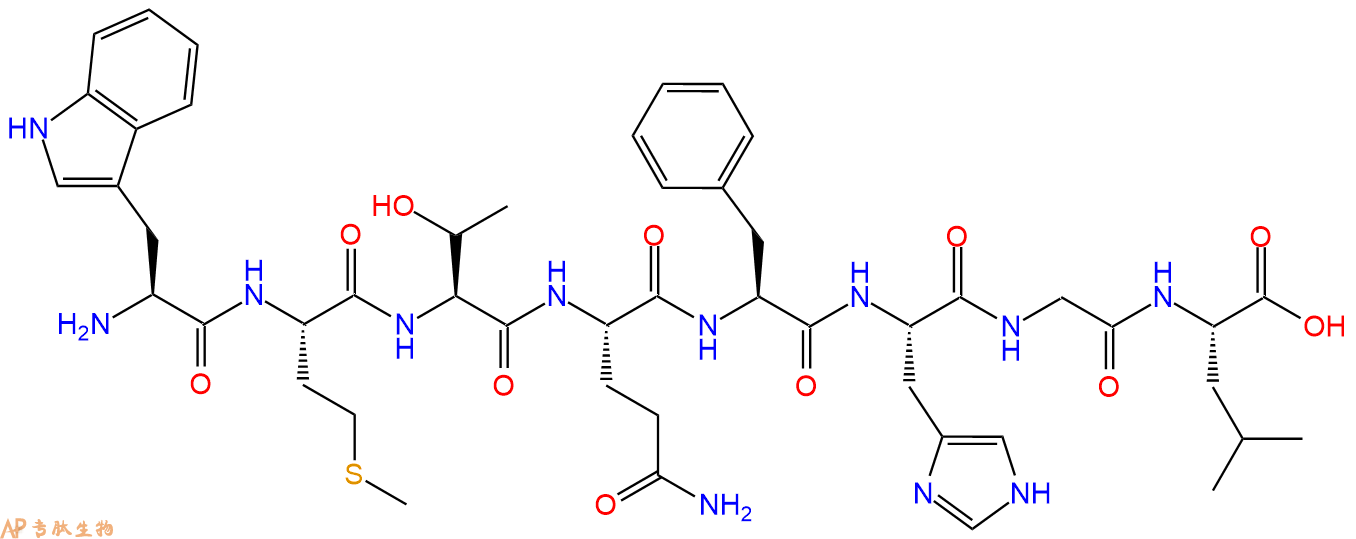 专肽生物产品H2N-Trp-Met-Thr-Gln-Phe-His-Gly-Leu-COOH