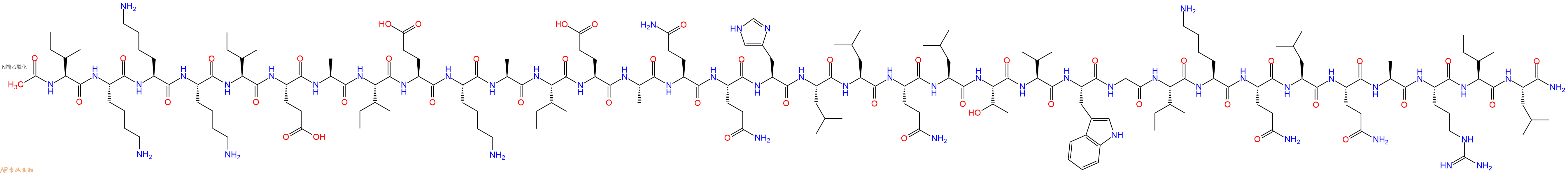 专肽生物产品Ac-Ile-Lys-Lys-Lys-Ile-Glu-Ala-Ile-Glu-Lys-Ala-Ile
