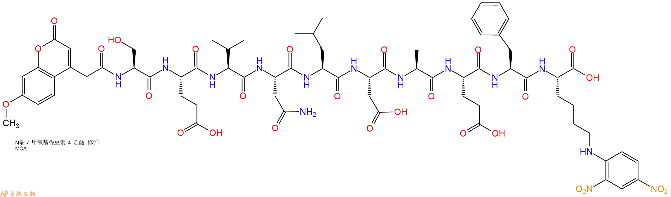 专肽生物产品Mca-(Asn670,Leu671)-Amyloid β/A4 Protein Precursor770 (667-675)-Lys(Dnp) ammonium acetate salt1802078-31-4