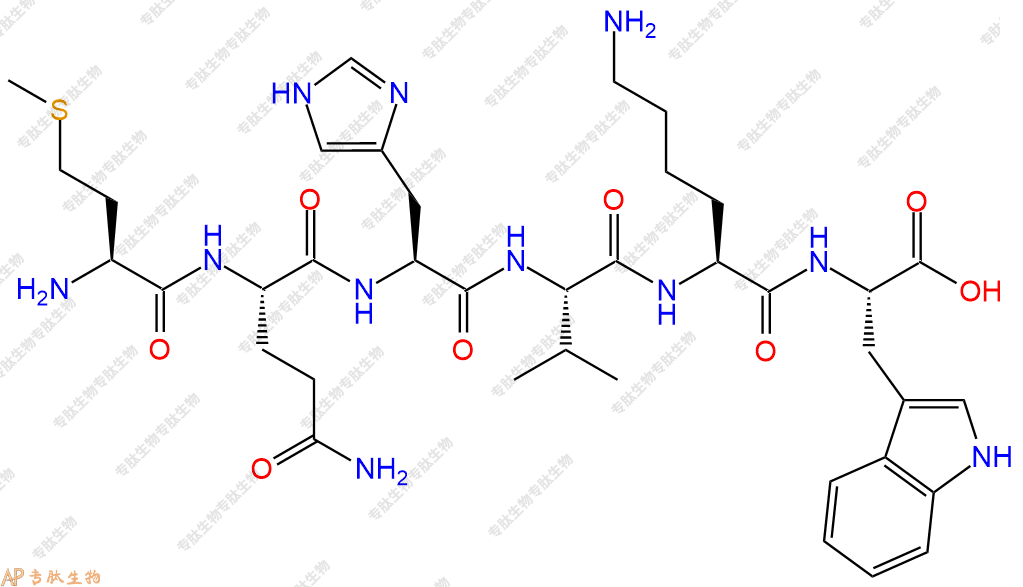 专肽生物产品H2N-Met-Gln-His-Val-Lys-Trp-COOH