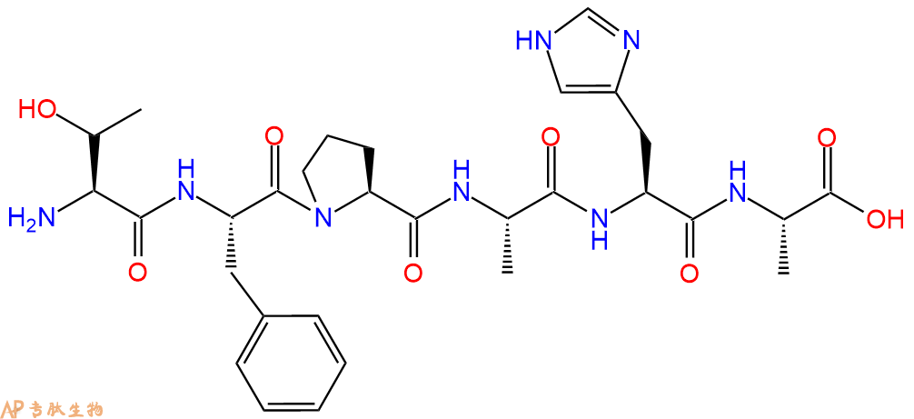 专肽生物产品H2N-Thr-Phe-Pro-Ala-His-Ala-COOH