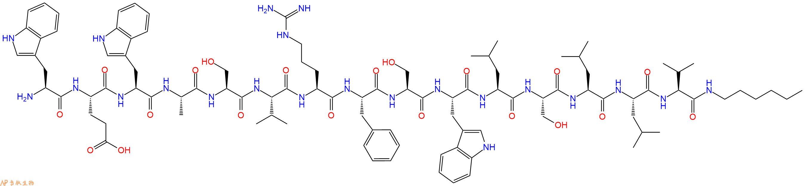 专肽生物产品H2N-Trp-Glu-Trp-Ala-Ser-Val-Arg-Phe-Ser-Trp-Leu-Se