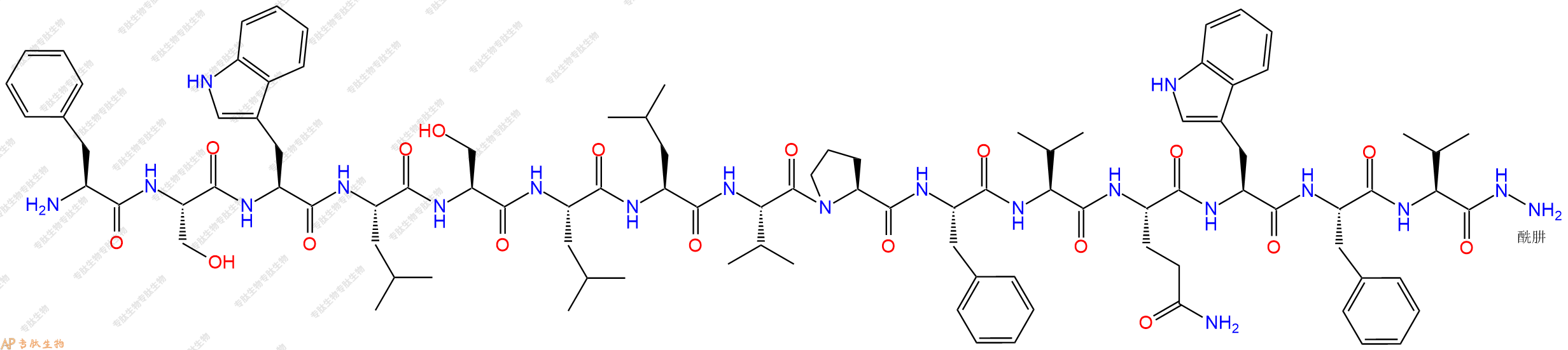 专肽生物产品H2N-Phe-Ser-Trp-Leu-Ser-Leu-Leu-Val-Pro-Phe-Val-Gl