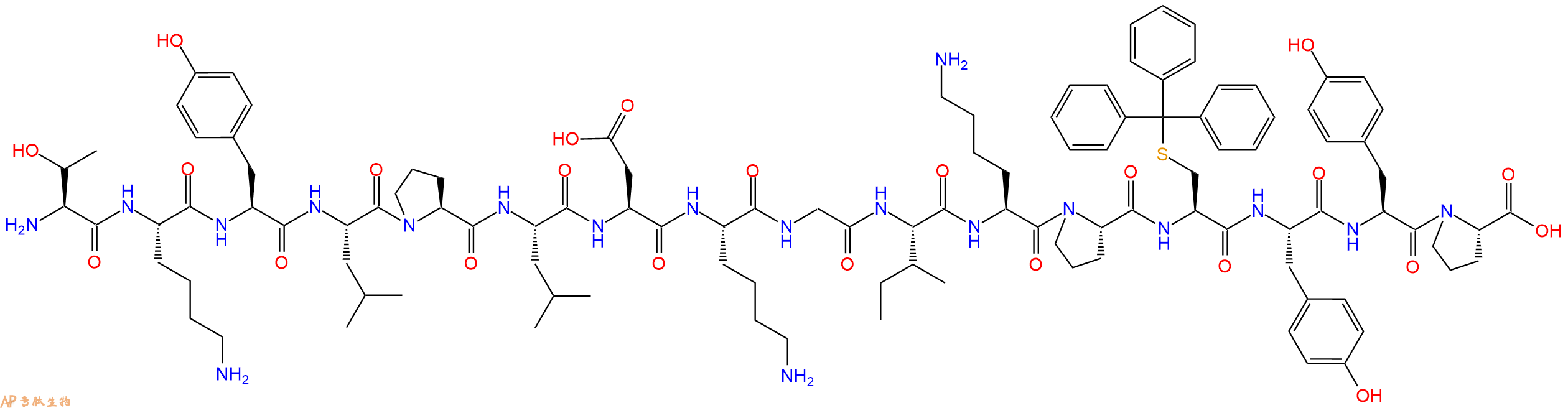 专肽生物产品H2N-Thr-Lys-Tyr-Leu-Pro-Leu-Asp-Lys-Gly-Ile-Lys-Pr
