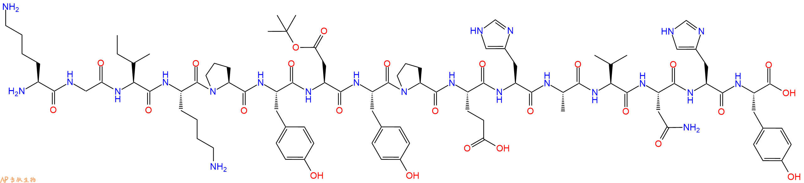 专肽生物产品H2N-Lys-Gly-Ile-Lys-Pro-Tyr-Asp(OtBu)-Tyr-Pro-Glu-