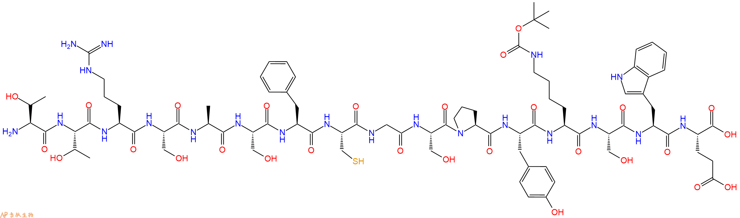 专肽生物产品H2N-Thr-Thr-Arg-Ser-Ala-Ser-Phe-Cys-Gly-Ser-Pro-Ty