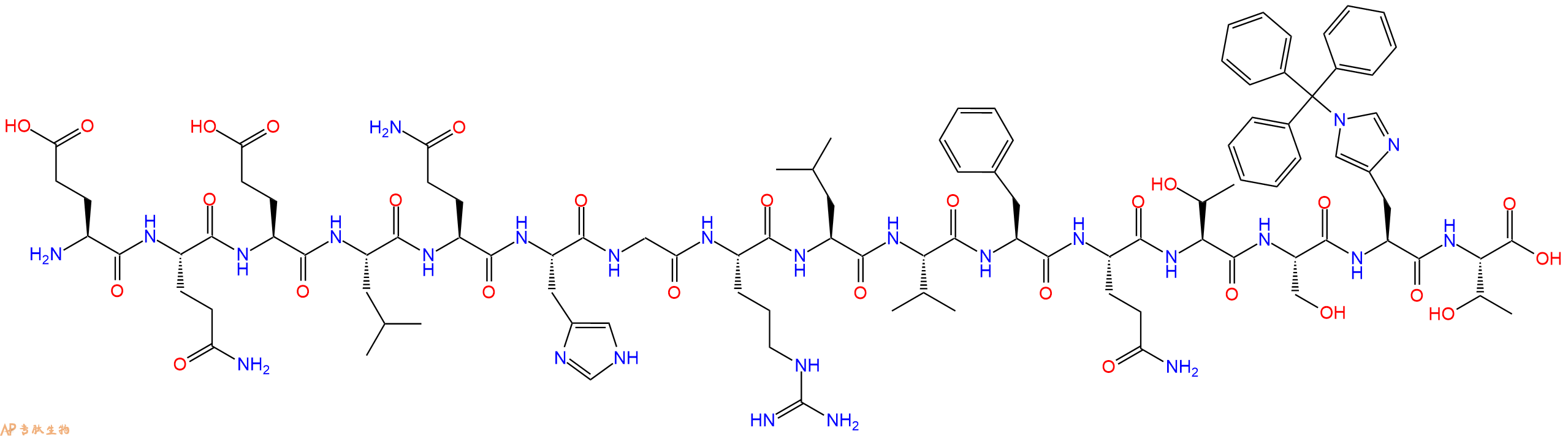 专肽生物产品H2N-Glu-Gln-Glu-Leu-Gln-His-Gly-Arg-Leu-Val-Phe-Gl