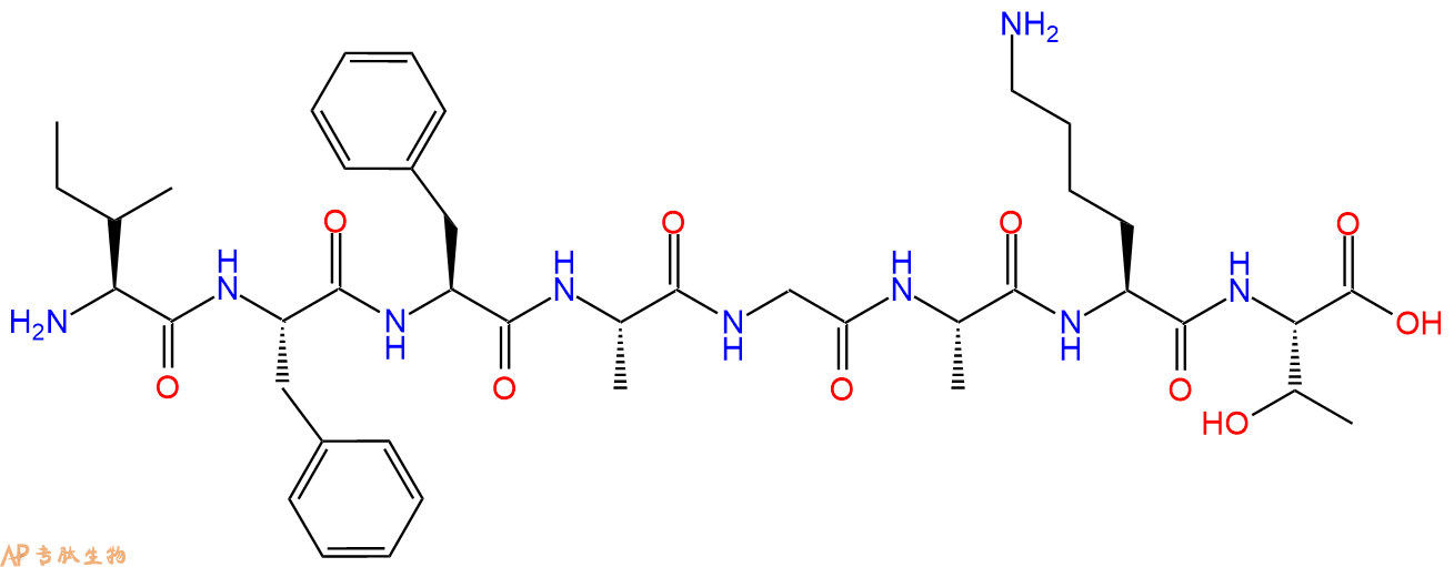专肽生物产品H2N-Ile-Phe-Phe-Ala-Gly-Ala-Lys-Thr-COOH