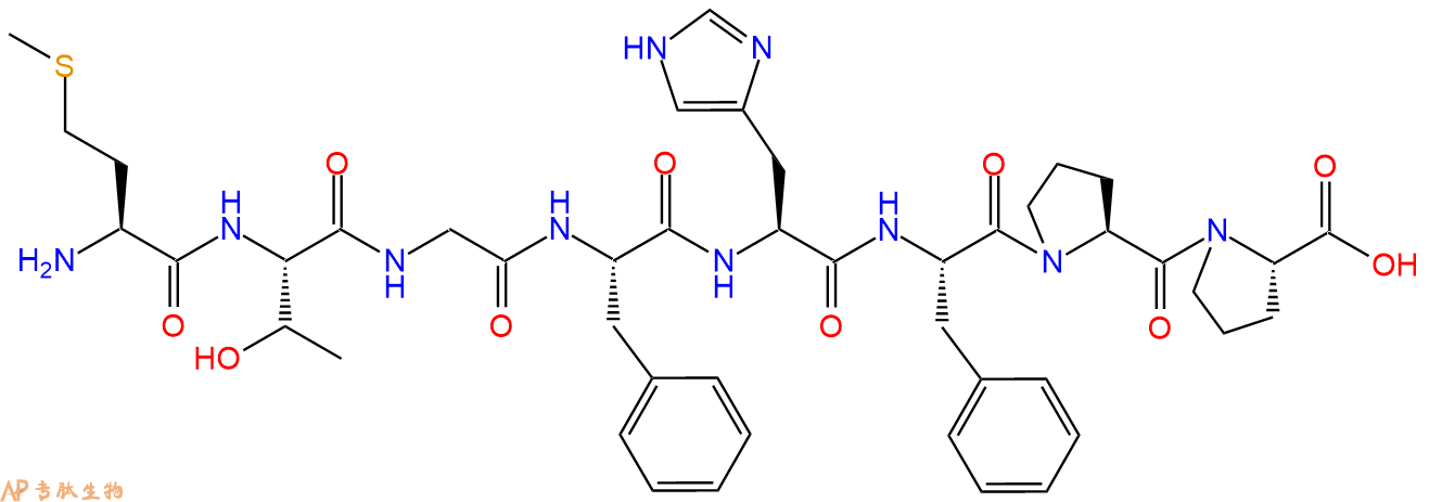 专肽生物产品H2N-Met-Thr-Gly-Phe-His-Phe-Pro-Pro-COOH