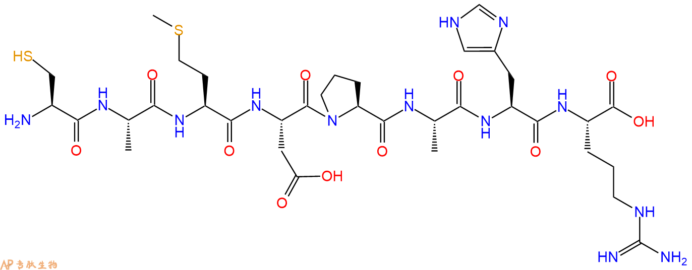 专肽生物产品H2N-Cys-Ala-Met-Asp-Pro-Ala-His-Arg-COOH