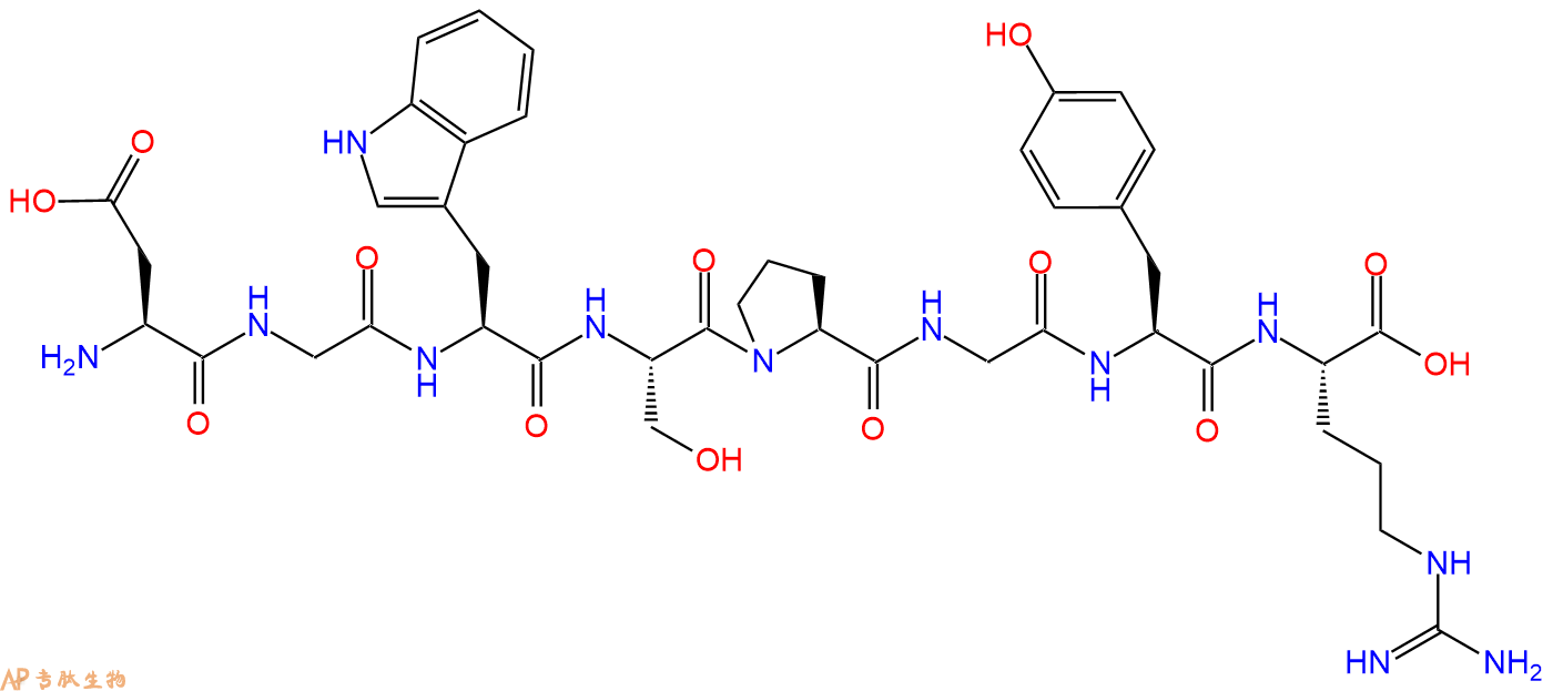 专肽生物产品H2N-Asp-Gly-Trp-Ser-Pro-Gly-Tyr-Arg-COOH