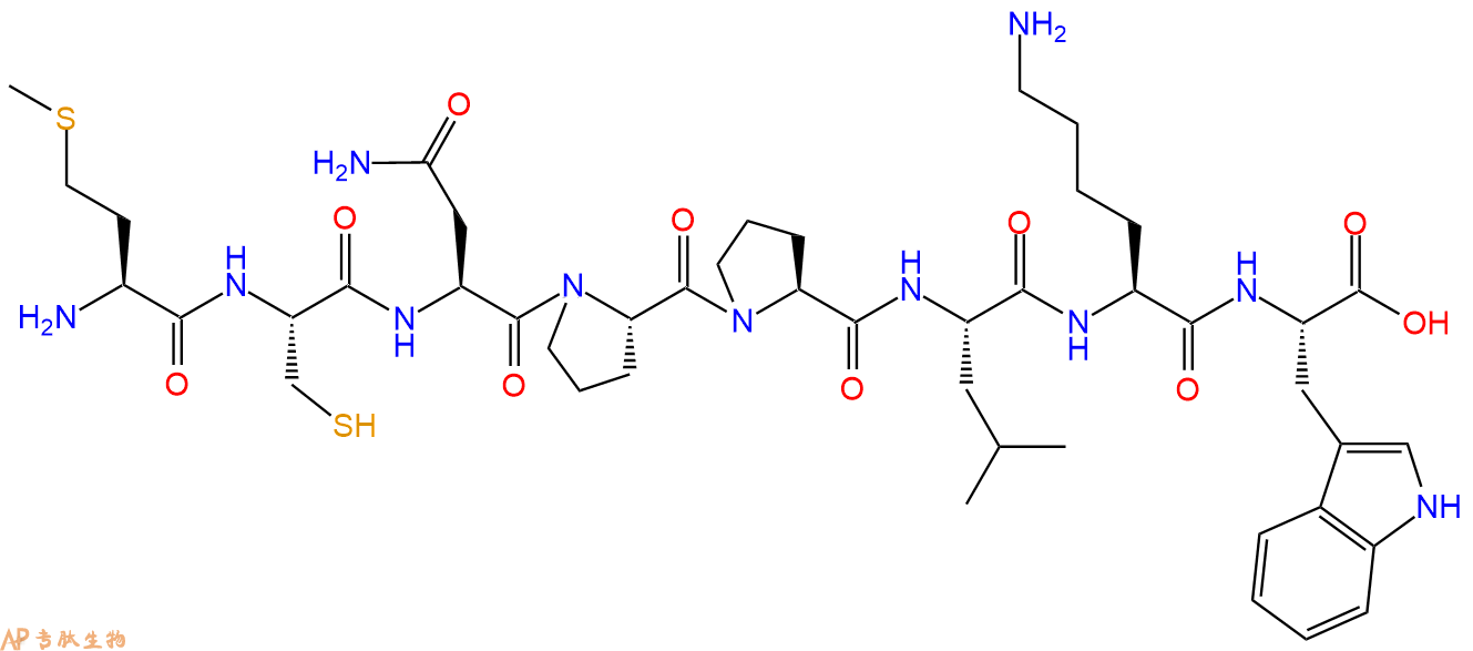 专肽生物产品H2N-Met-Cys-Asn-Pro-Pro-Leu-Lys-Trp-COOH