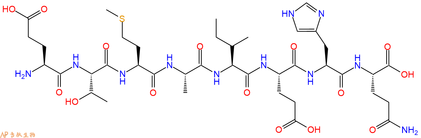 专肽生物产品H2N-Glu-Thr-Met-Ala-Ile-Glu-His-Gln-COOH