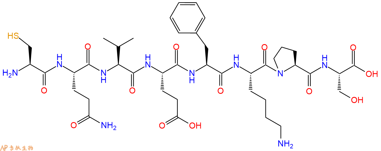 专肽生物产品H2N-Cys-Gln-Val-Glu-Phe-Lys-Pro-Ser-COOH