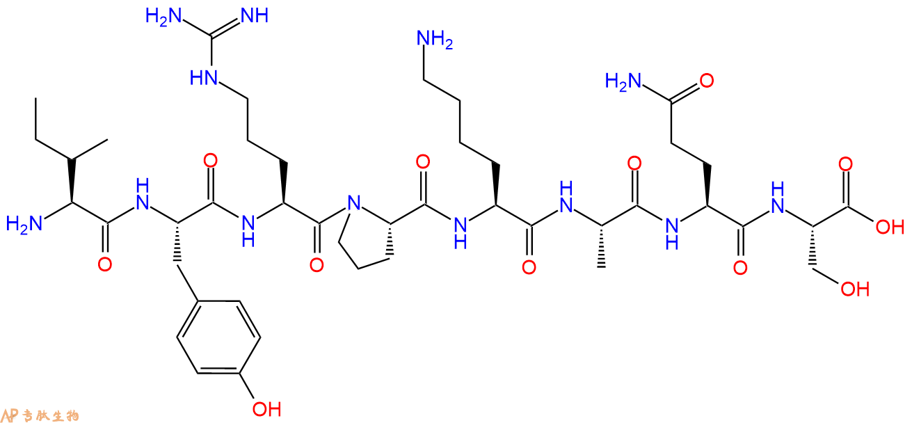 专肽生物产品H2N-Ile-Tyr-Arg-Pro-Lys-Ala-Gln-Ser-COOH