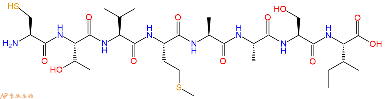 专肽生物产品H2N-Cys-Thr-Val-Met-Ala-Ala-Ser-Ile-COOH