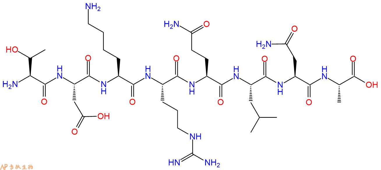 专肽生物产品H2N-Thr-Asp-Lys-Arg-Gln-Leu-Asn-Ala-COOH
