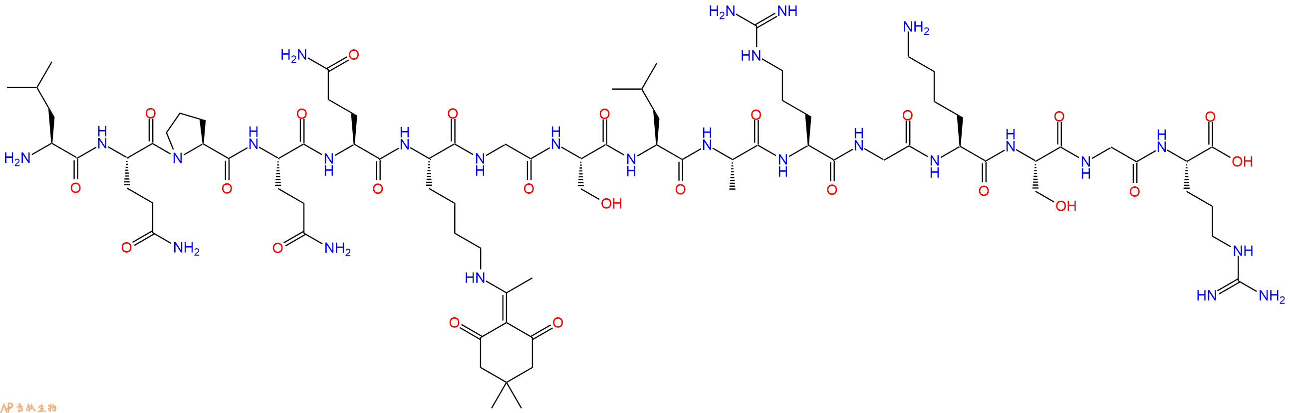 专肽生物产品H2N-Leu-Gln-Pro-Gln-Gln-Lys(Dde)-Gly-Ser-Leu-Ala-A