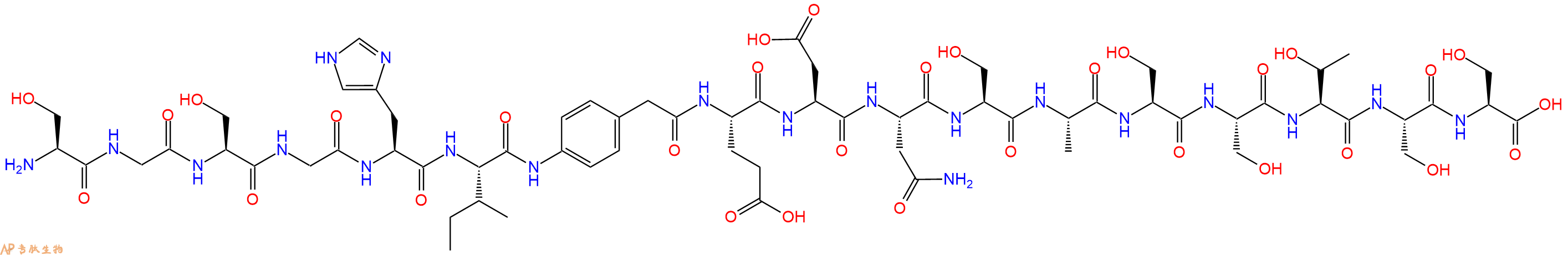 专肽生物产品H2N-Ser-Gly-Ser-Gly-His-Ile-Phg-Glu-Asp-Asn-Ser-Al