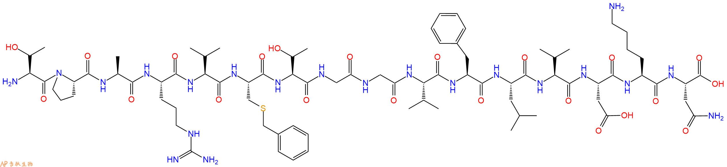 专肽生物产品H2N-Thr-Pro-Ala-Arg-Val-Cys(Bzl)-Thr-Gly-Gly-Val-P