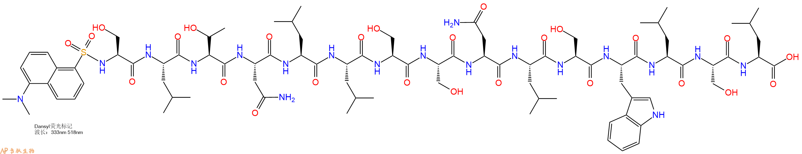 专肽生物产品Dansyl-Ser-Leu-Thr-Asn-Leu-Leu-Ser-Ser-Asn-Leu-Ser