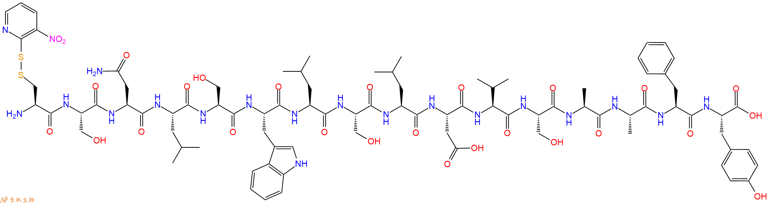 专肽生物产品H2N-Cys(Npys)-Ser-Asn-Leu-Ser-Trp-Leu-Ser-Leu-Asp-