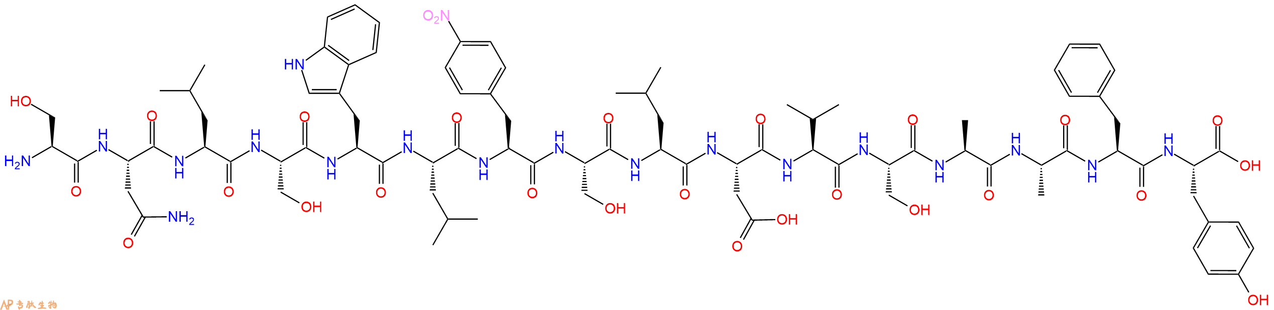 专肽生物产品H2N-Ser-Asn-Leu-Ser-Trp-Leu-Phe(4NO2)-Ser-Leu-Asp-